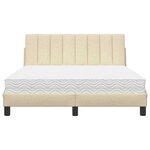 vidaXL Lit avec matelas crème 140x200 cm tissu