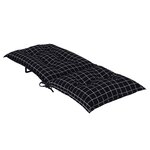 vidaXL Coussins de chaise jardin à dossier haut lot de 2 carreaux noir