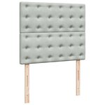 vidaXL Sommier à lattes de lit et matelas gris clair 120x190cm velours
