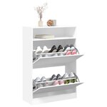 vidaXL Armoire à chaussures 2 tiroirs rabattables blanc 80x34x116 cm