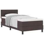 vidaXL Lit à ressorts avec coussin Marron foncé 100 x 200 cm tissu