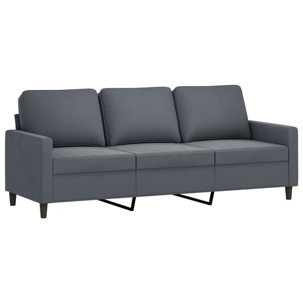 vidaXL Canapé à 3 places Gris foncé 180 cm Velours