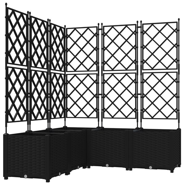 vidaXL jardinière avec treillis 5 Pièces noir 120x120x143 cm