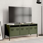 vidaXL Meuble TV vert olive 101 5x39x43 5 cm acier laminé à froid