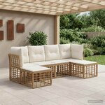 vidaXL Ensemble de canapés d'extérieur Naturel Polyester