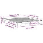 vidaXL Cadre de lit Blanc 200 x 210 cm Pin massif