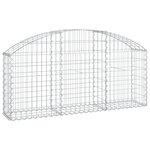 vidaXL Panier de gabions arqué 150x30x60/80 cm Fer galvanisé