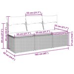 vidaXL Canapé de jardin et coussins 3 places gris clair résine tressée