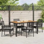 vidaXL Ensemble de salle à manger pour jardin 5 Pièces Noir Poly rotin