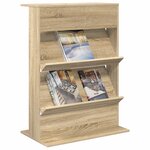 vidaXL Étagère à magazines avec étagère Chêne Sonoma 70 x 41 x 96 cm