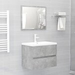 vidaXL Ensemble de meubles de salle de bain Gris béton Aggloméré