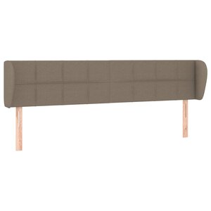 vidaXL Tête de lit avec oreilles Taupe 203x23x78/88 cm Tissu