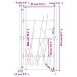 vidaXL Portail de jardin 105x205 cm acier corten conception d'herbe