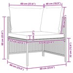 vidaXL Canapé de jardin à 2 places avec coussins Noir Résine tressée