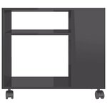 vidaXL Table d'appoint Gris brillant 70x35x55 cm Bois d'ingénierie