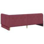 vidaXL Cadre de lit d'angle Bordeaux 90 x 190 cm tissu