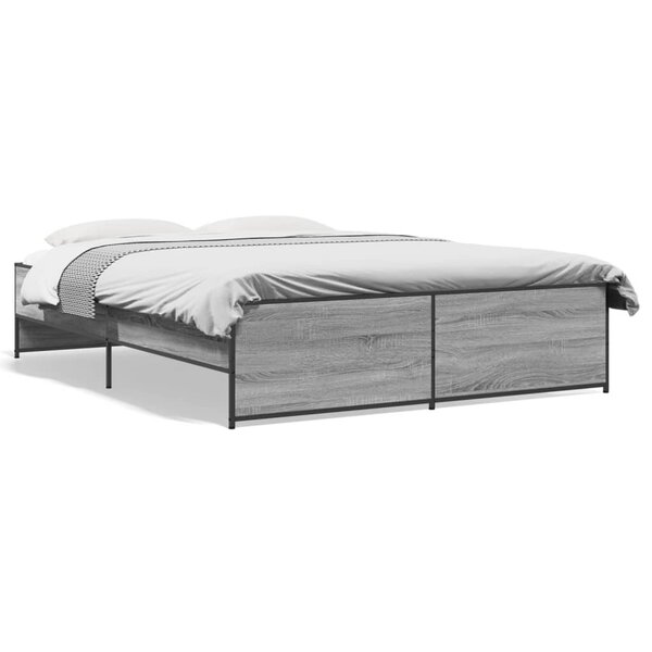 vidaXL Cadre de lit sans matelas sonoma gris 140x200 cm
