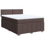 vidaXL Sommier à lattes de lit avec matelas Marron foncé 140x190 cm