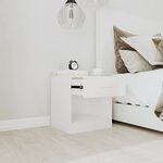vidaXL Tables de chevet 2 Pièces avec tiroir Blanc brillant