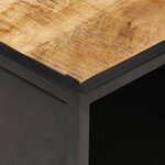 vidaXL Table basse à porte sculptée 90x55x36 cm Bois de manguier brut