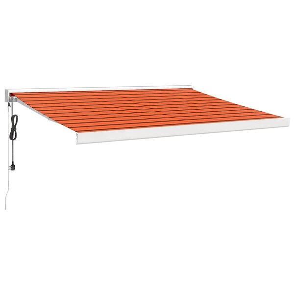 vidaXL Auvent rétractable orange et marron 3x2 5 m tissu et aluminium