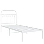 vidaXL Cadre de lit métal sans matelas avec tête de lit blanc 80x200cm