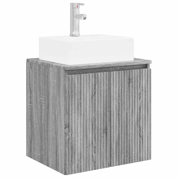 vidaXL Vanité de lavabo mural Sonoma gris 49 5 x 41 x 62 5 cm