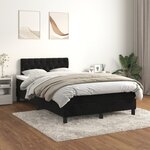 vidaXL Sommier à lattes de lit avec matelas Noir 120x200 cm Velours