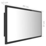 vidaXL Miroir LED de salle de bain Gris brillant 90x8 5x37cm Acrylique