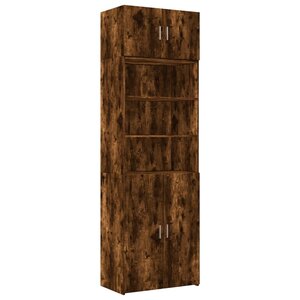 vidaXL Armoire de rangement chêne fumé 70x42 5x225cm bois d'ingénierie