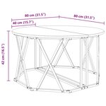 vidaXL Table basse Chêne sonoma 80 x 80 x 42 cm
