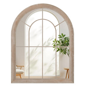 Miroir fenêtre de ferme 88 x 69 5 cm reflet clair en métal gris rustique ambiance cosy 20_0018960