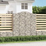 vidaXL Paniers à gabions arqués 2 Pièces 200x30x220/240 cm fer galvanisé