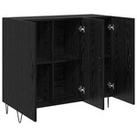 vidaXL Buffet Chêne noir 90 x 32 5 x 80 cm Bois d'ingénierie