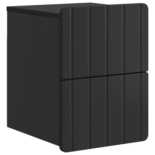 vidaXL Cabinet de chevet mural avec tiroir Noir 33 x 34 5 x 43 cm