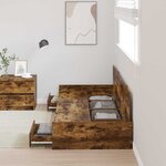 Cadre de lit avec rangement Bois Ancien 90 x 200 cm Bois d'ingénierie