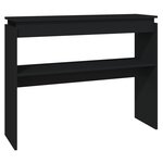 vidaXL Table console noir 102x30x80 cm bois d'ingénierie
