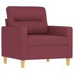 vidaXL Ensemble de canapés 3 Pièces avec coussins rouge bordeaux tissu