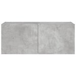 vidaXL Meuble TV mural avec lumières LED gris béton 100x35x41 cm