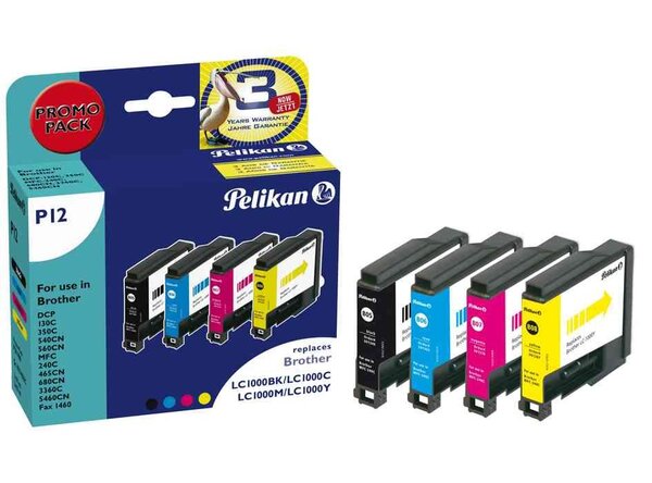 Multi-pack encre 4107855 remplace brother LC-1100BK PELIKAN PRINTING