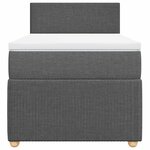 vidaXL Sommier à lattes de lit avec matelas Gris foncé 100x200cm Tissu