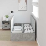 vidaXL Cadre de lit Gris béton 200 x 100 x 31 5 cm Bois d'ingénierie