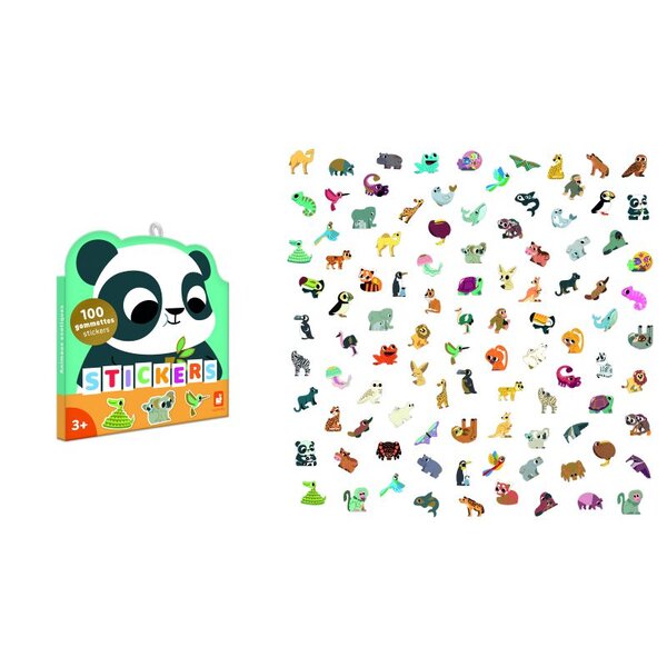 100 autocollants - animaux exotiques