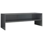 vidaXL Meuble TV Gris brillant 120x40x40 cm Bois d’ingénierie