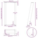 vidaXL Pieds de table console en U  2 pièces  blanc  28 x (72-73) cm  acier