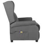vidaXL Fauteuil de massage Gris clair Tissu