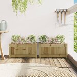 vidaXL Jardinières 2 Pièces bois de pin imprégné