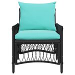 vidaXL Chaise de jardin avec coussin Noir 73 x 61 x 77 cm polyrotin