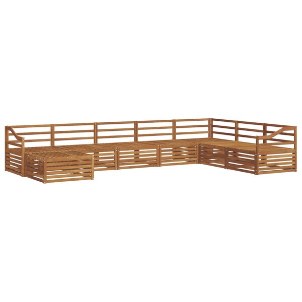 vidaXL Ensemble de canapés d'extérieur 8 Pièces Naturel