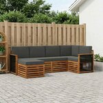 vidaXL Ensemble de canapé d'angle 5 Pièces Naturel et Anthracite